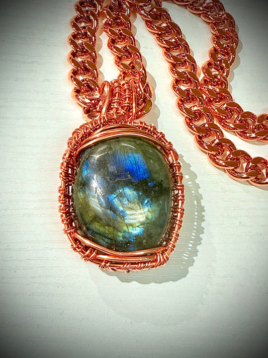 Solid Copper Cuban 24” Necklace w/ Pendant