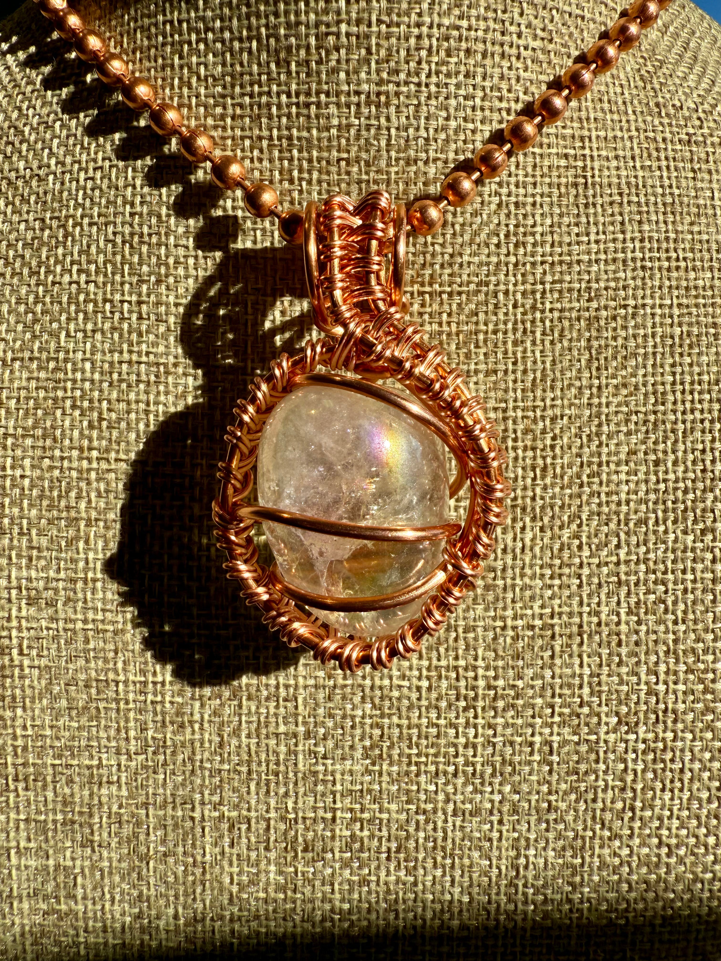 Small Angel Aura Quartz 24” Necklace