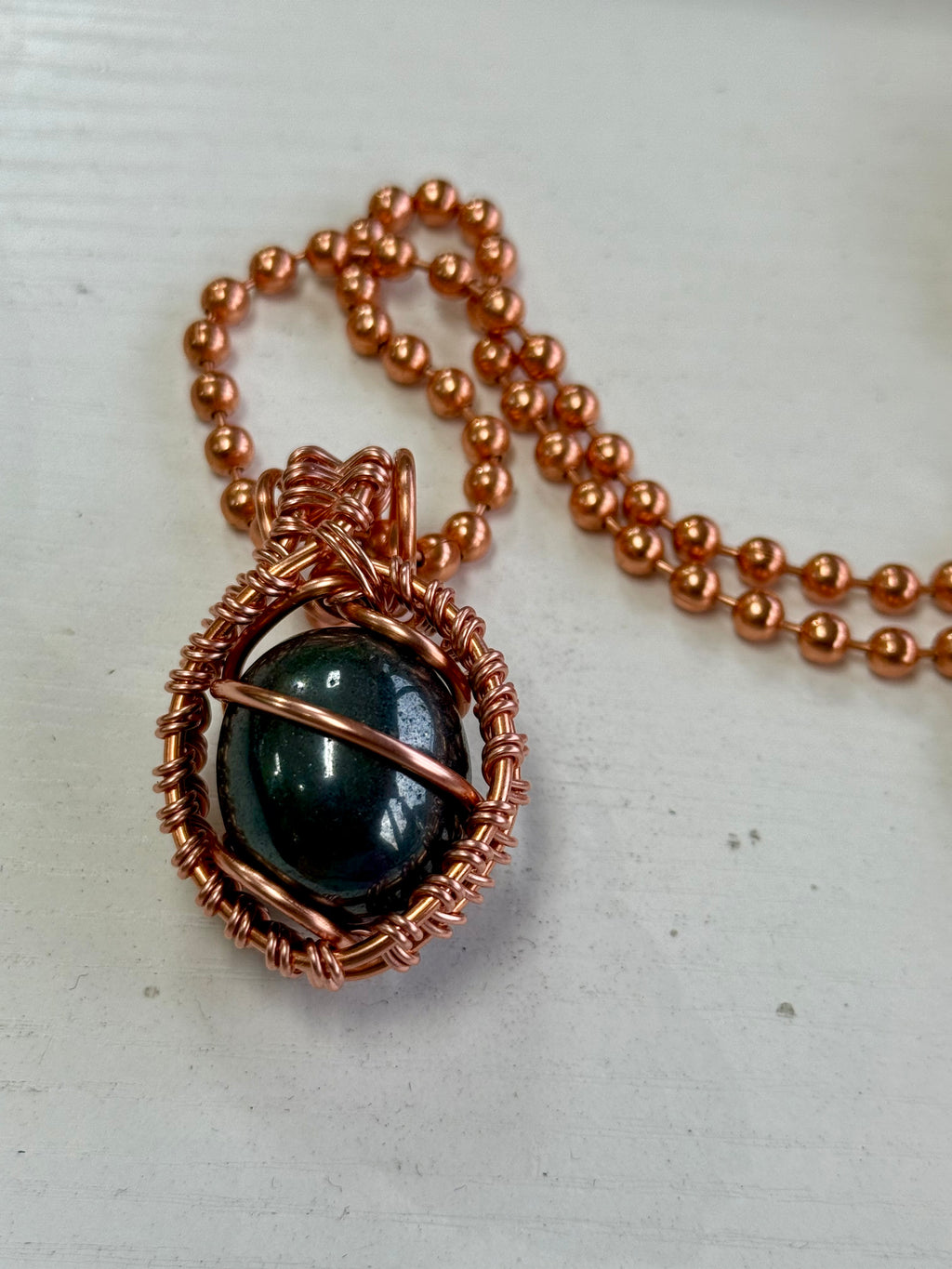 Hematite Creativity Weave 24” Copper Necklace