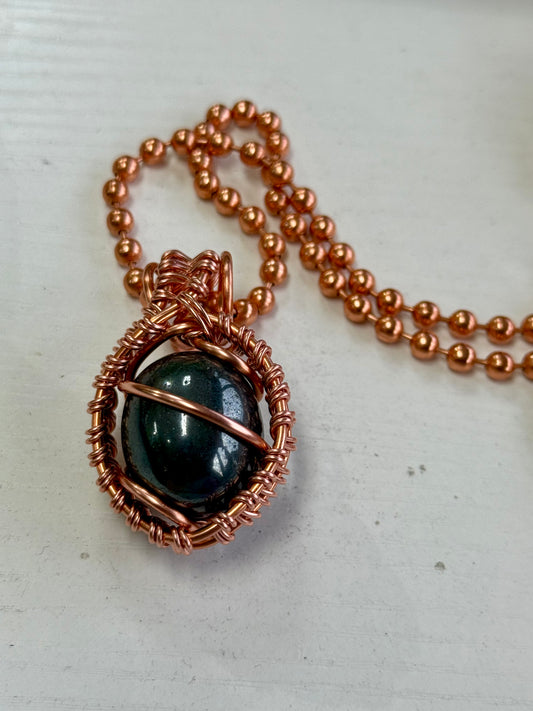 Hematite 24” Copper Necklace