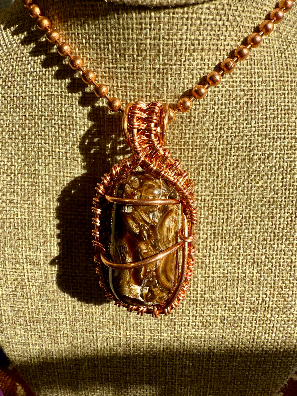 Chocolate Calcite Capsule Creativity Weave 24” Necklace