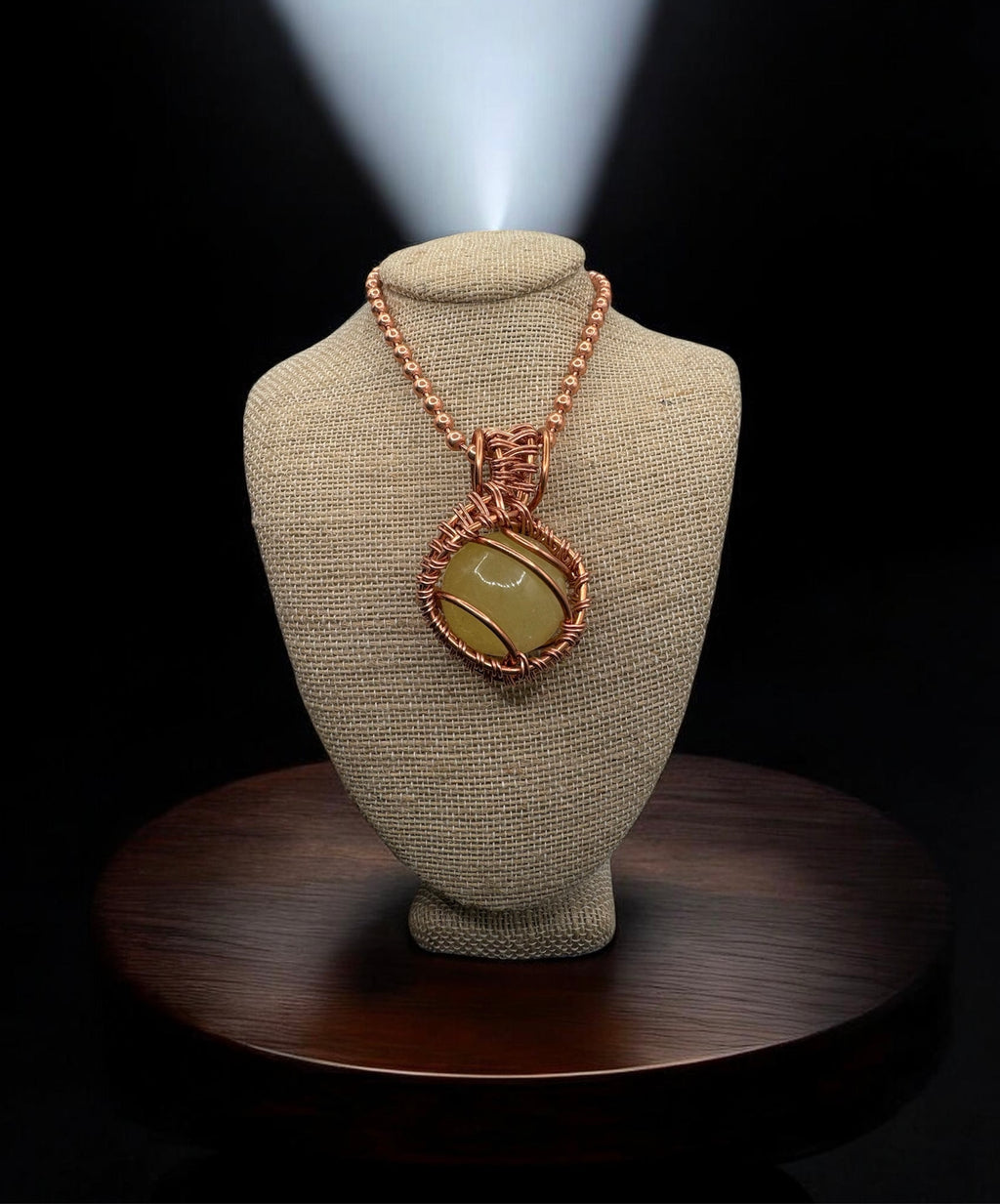Small Lemon Calcite Sphere Creativity Weave 24” Necklace