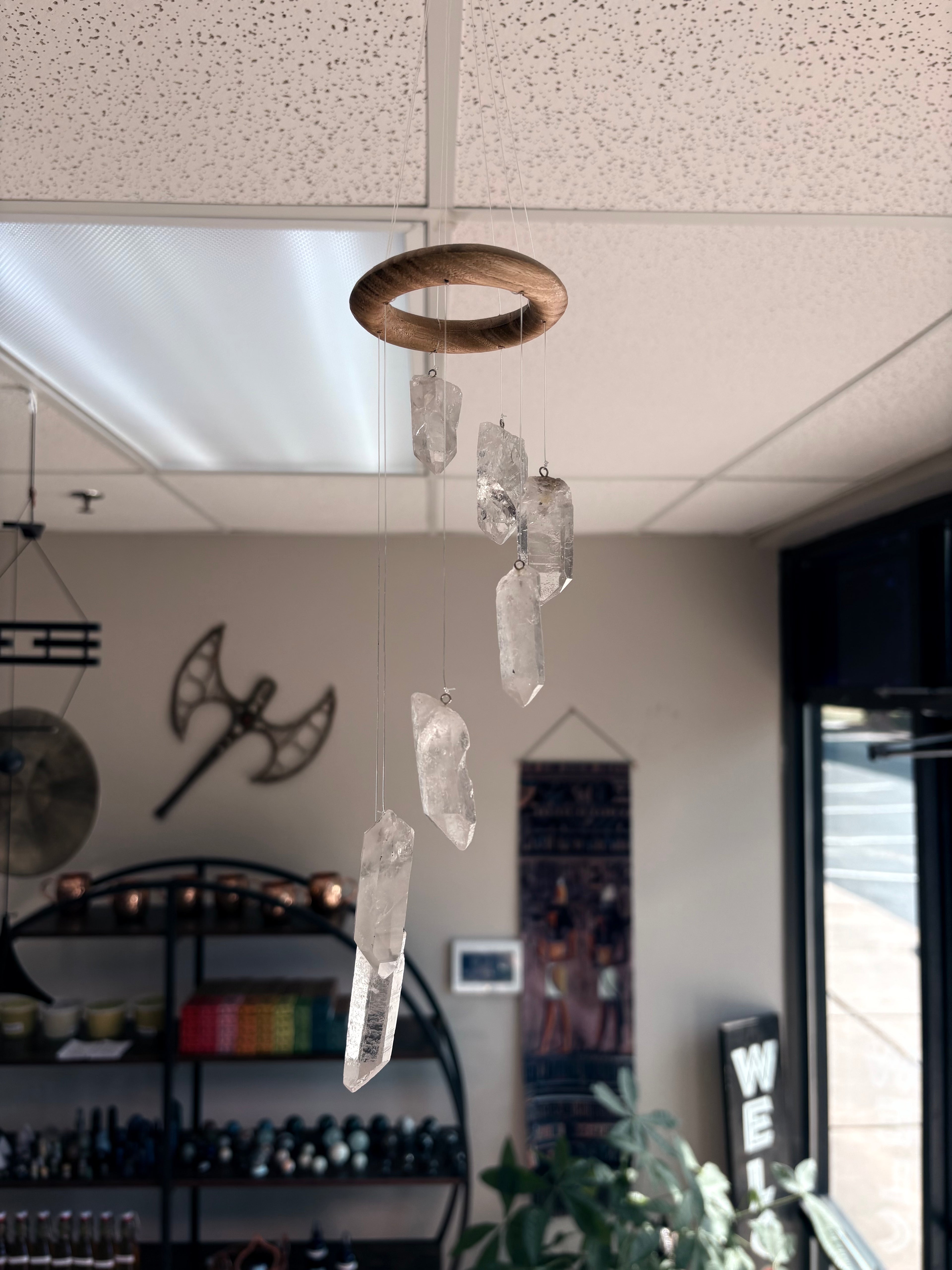 Raw Clear Quartz Wind Chime