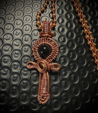 Small Copper Ankh Necklace