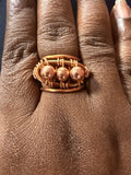 Trinity Beaded Copper Ring