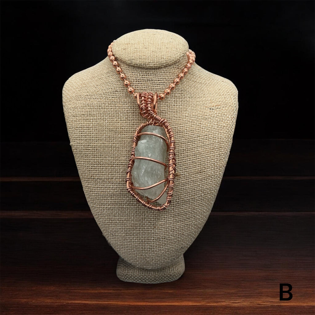 Raw Prasiolite Creativity Weave 24” Copper Necklace