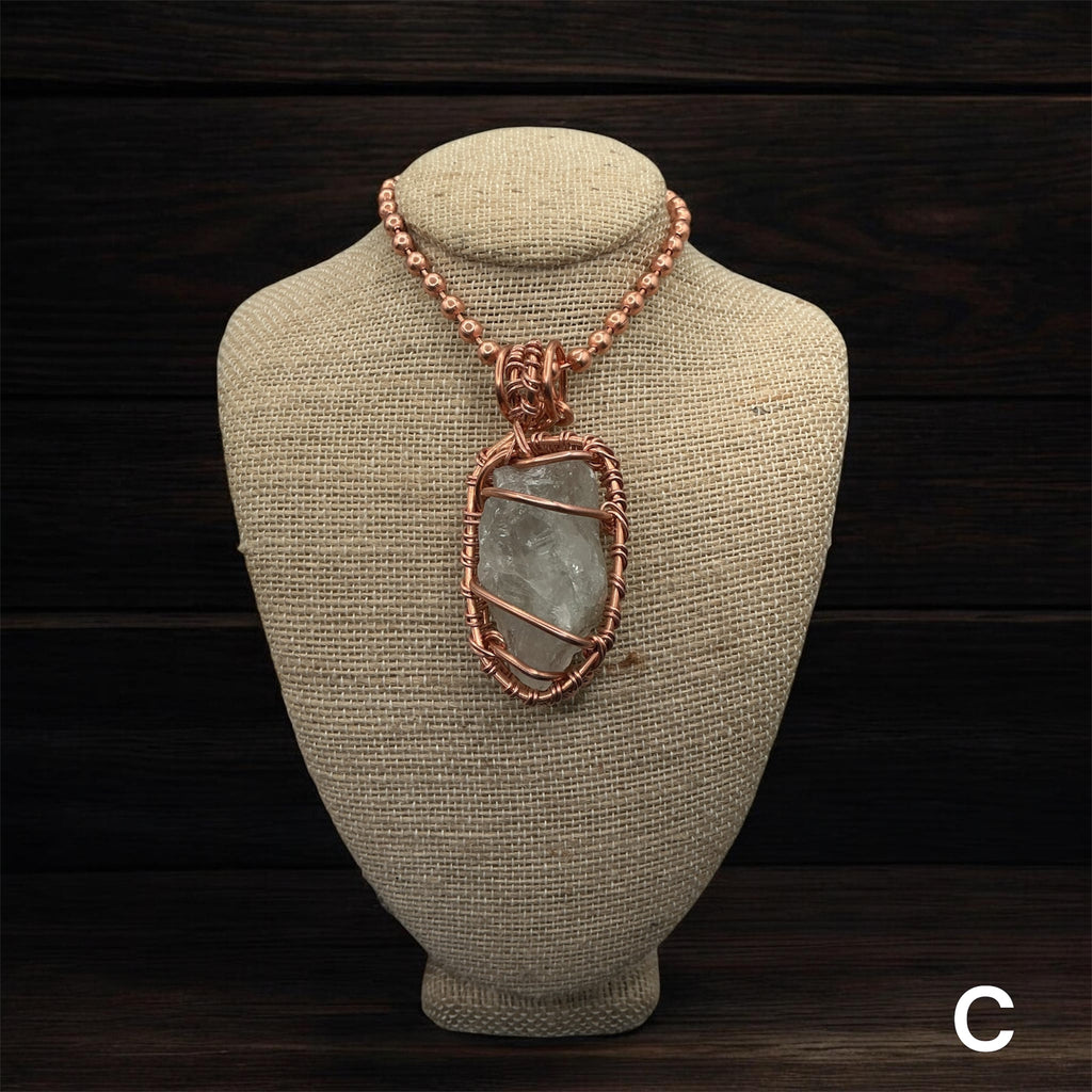 Raw Prasiolite Creativity Weave 24” Copper Necklace