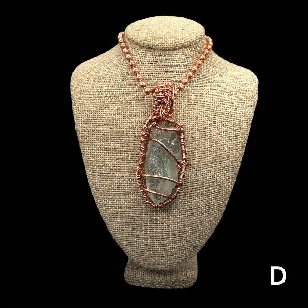 Raw Prasiolite Creativity Weave 24” Copper Necklace