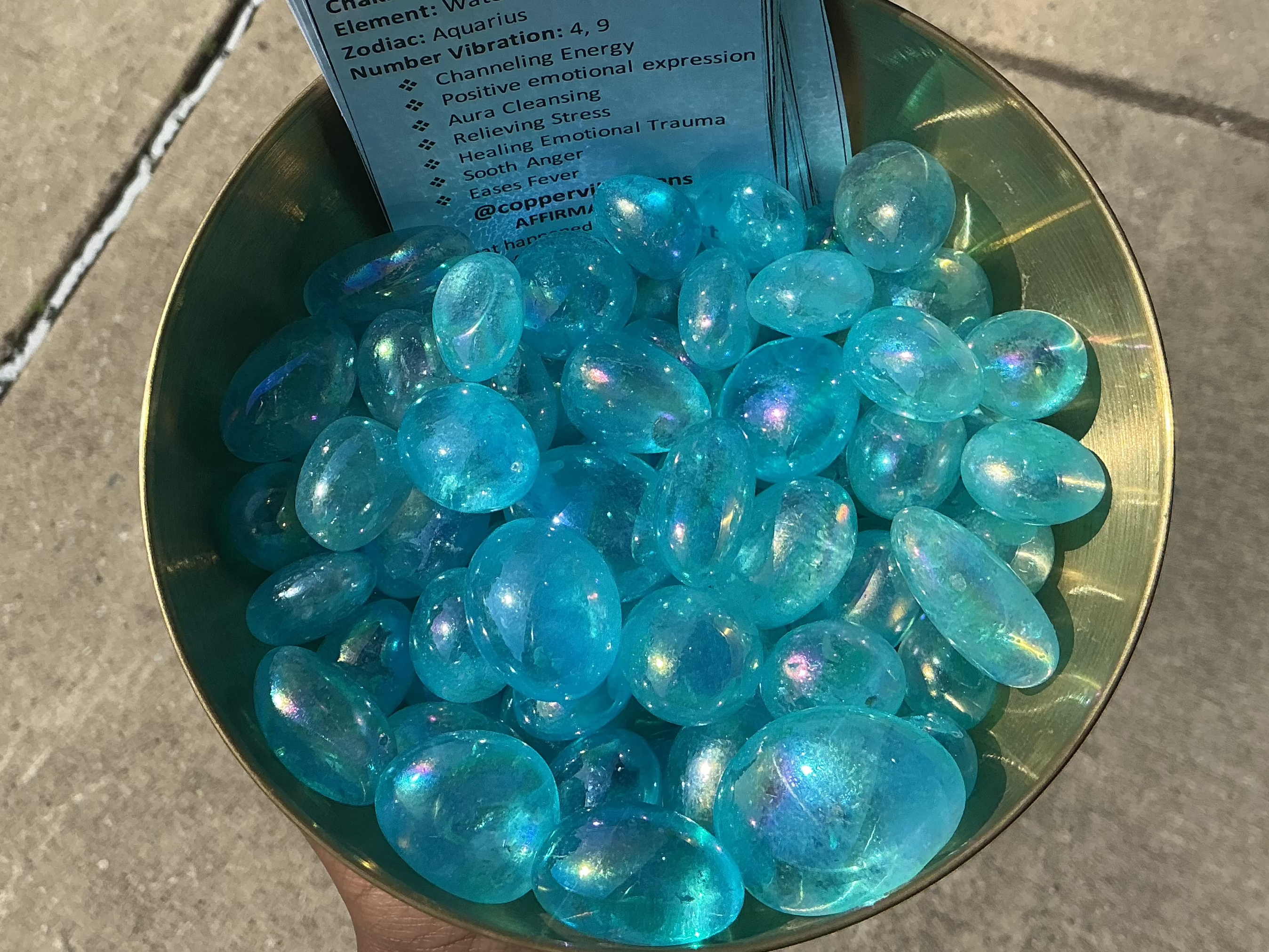 Aqua Aura Quartz Tumbled Stones