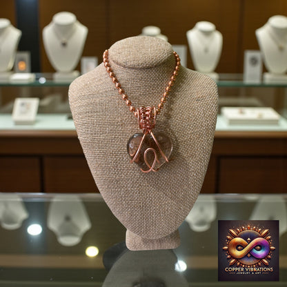 Smokey Quartz Heart 24” Copper  Necklace