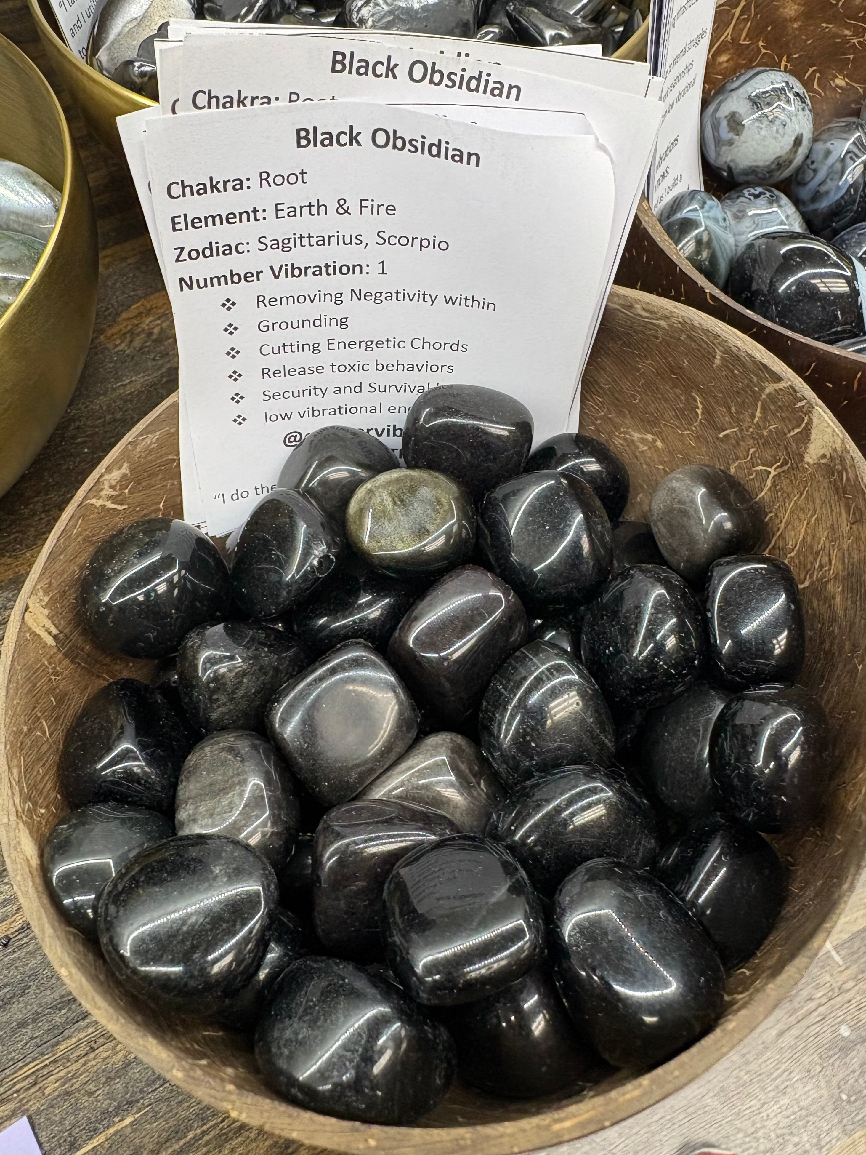 Tumbled Black Obsidian