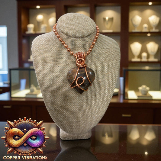 Black Moonstone Heart Necklace