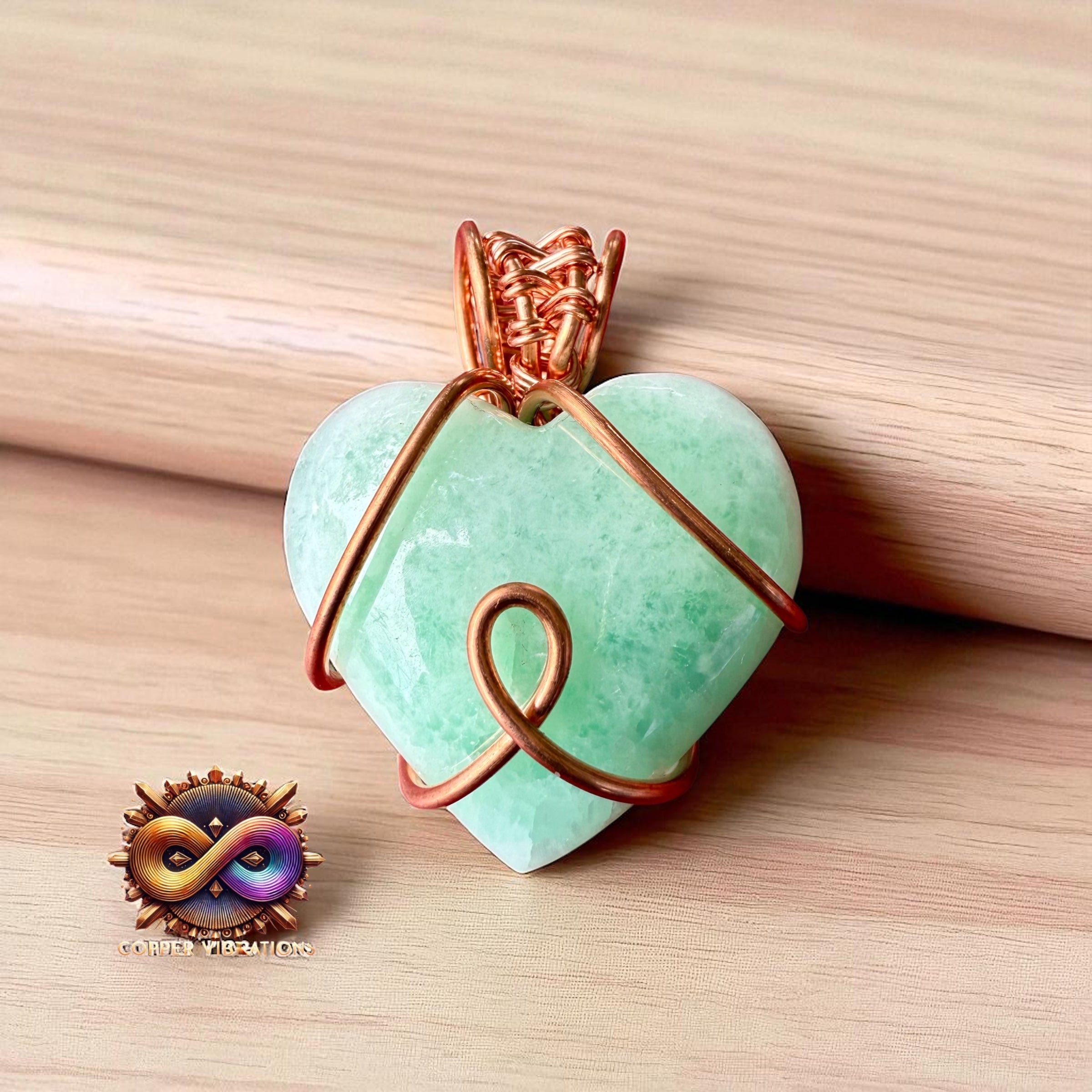Pistachio Calcite Mini Heart Small Necklace
