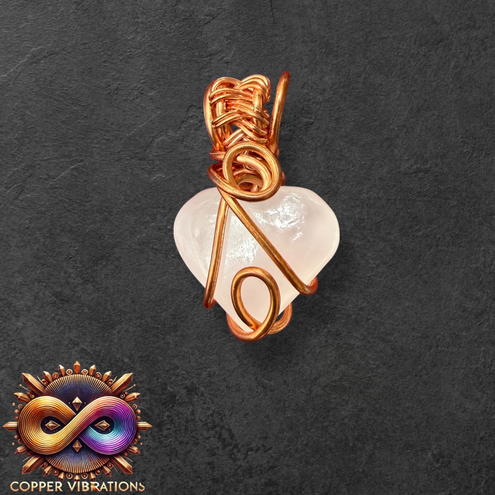 Mini Rose Calcite Heart Necklace