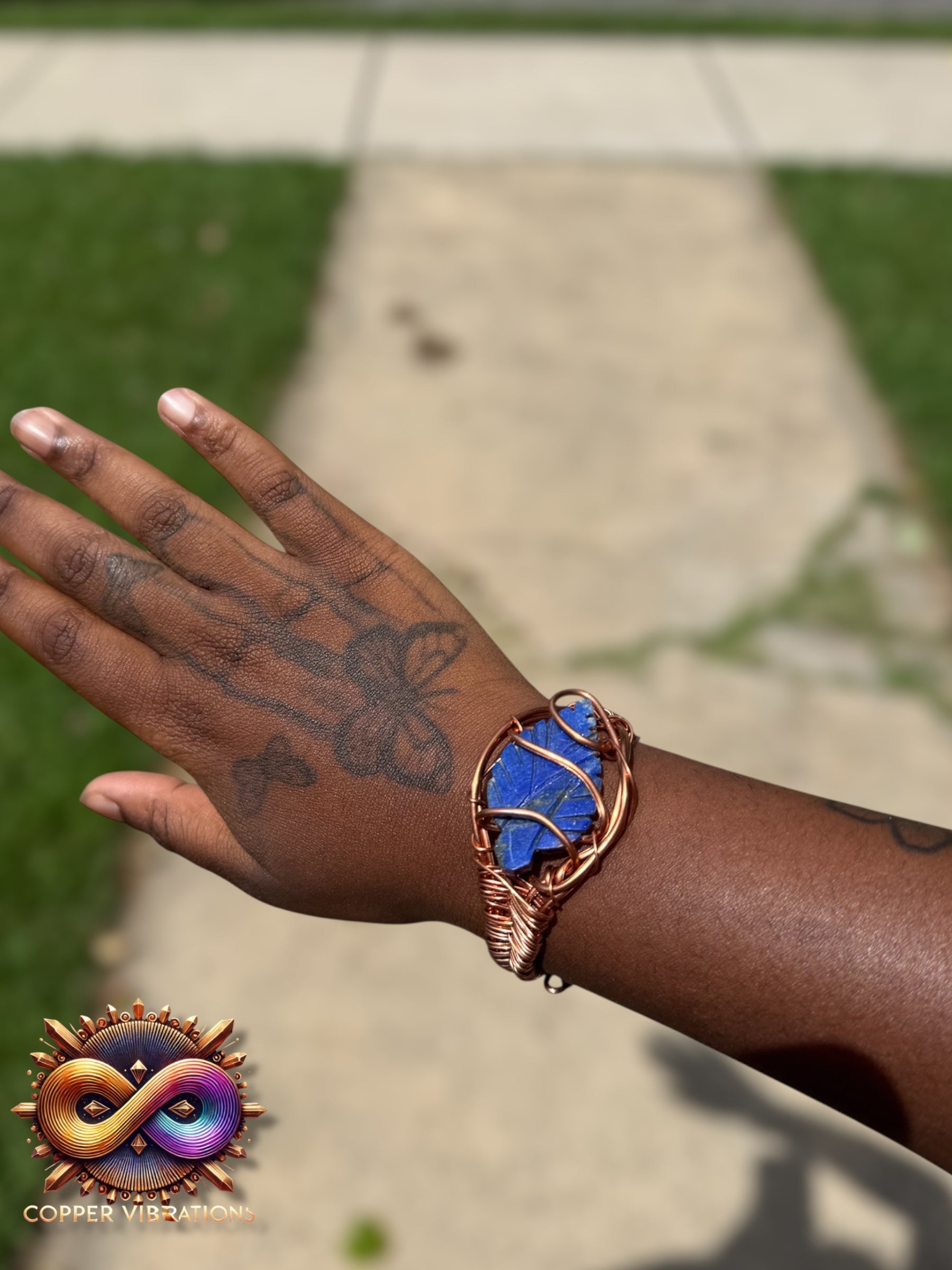 Lapis Lazuli Leaf Bracelet