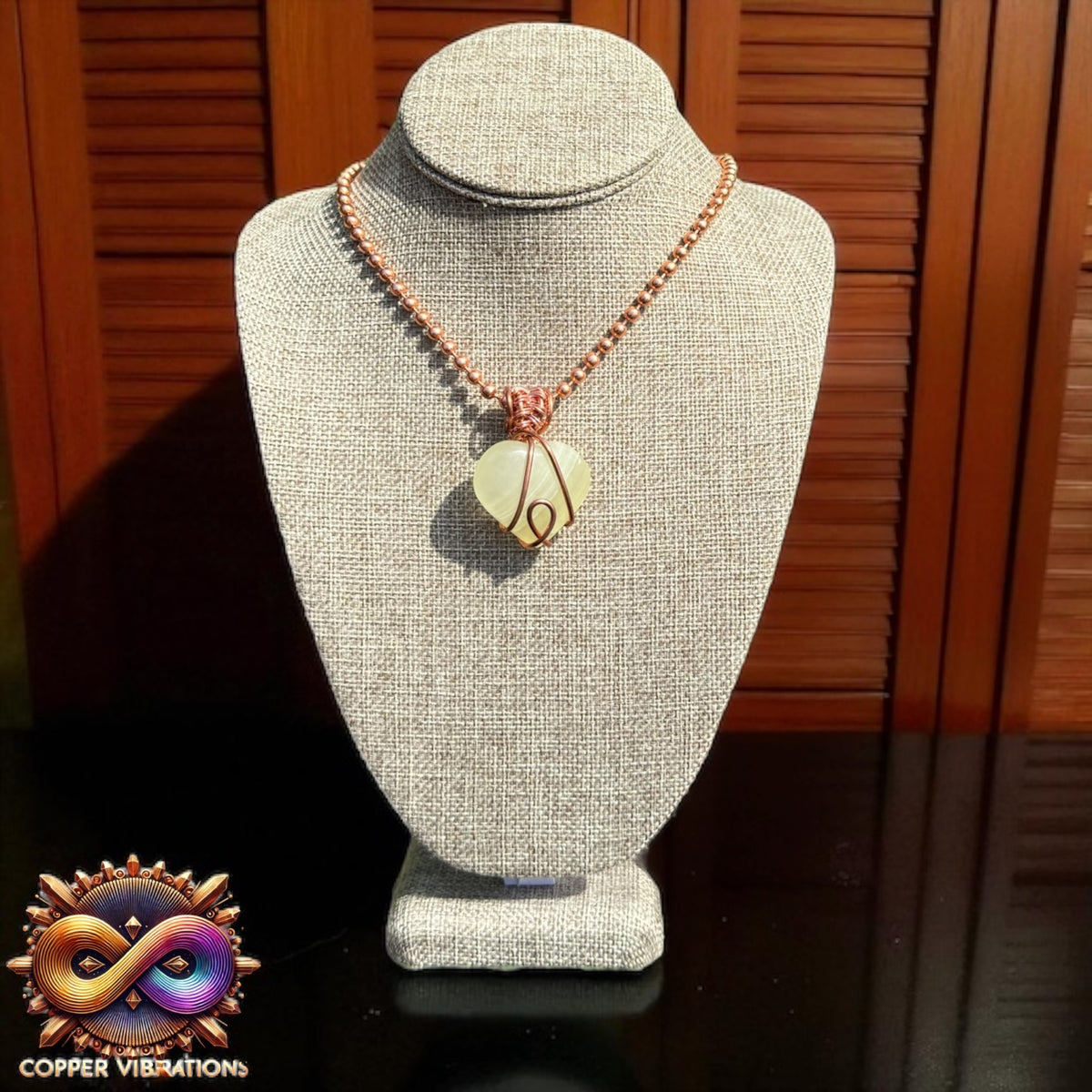 Lemon Calcite Small Heart Necklace