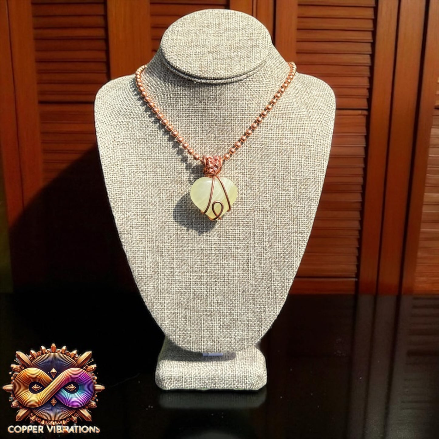 Lemon Calcite Large Heart Necklace