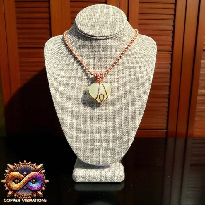 Lemon Calcite Small Heart Necklace