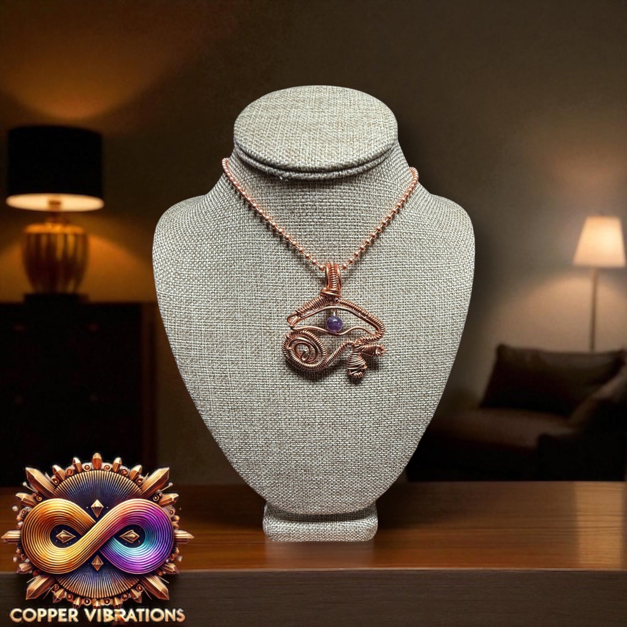 Eye of Ra Necklace 24” Copper Necklace