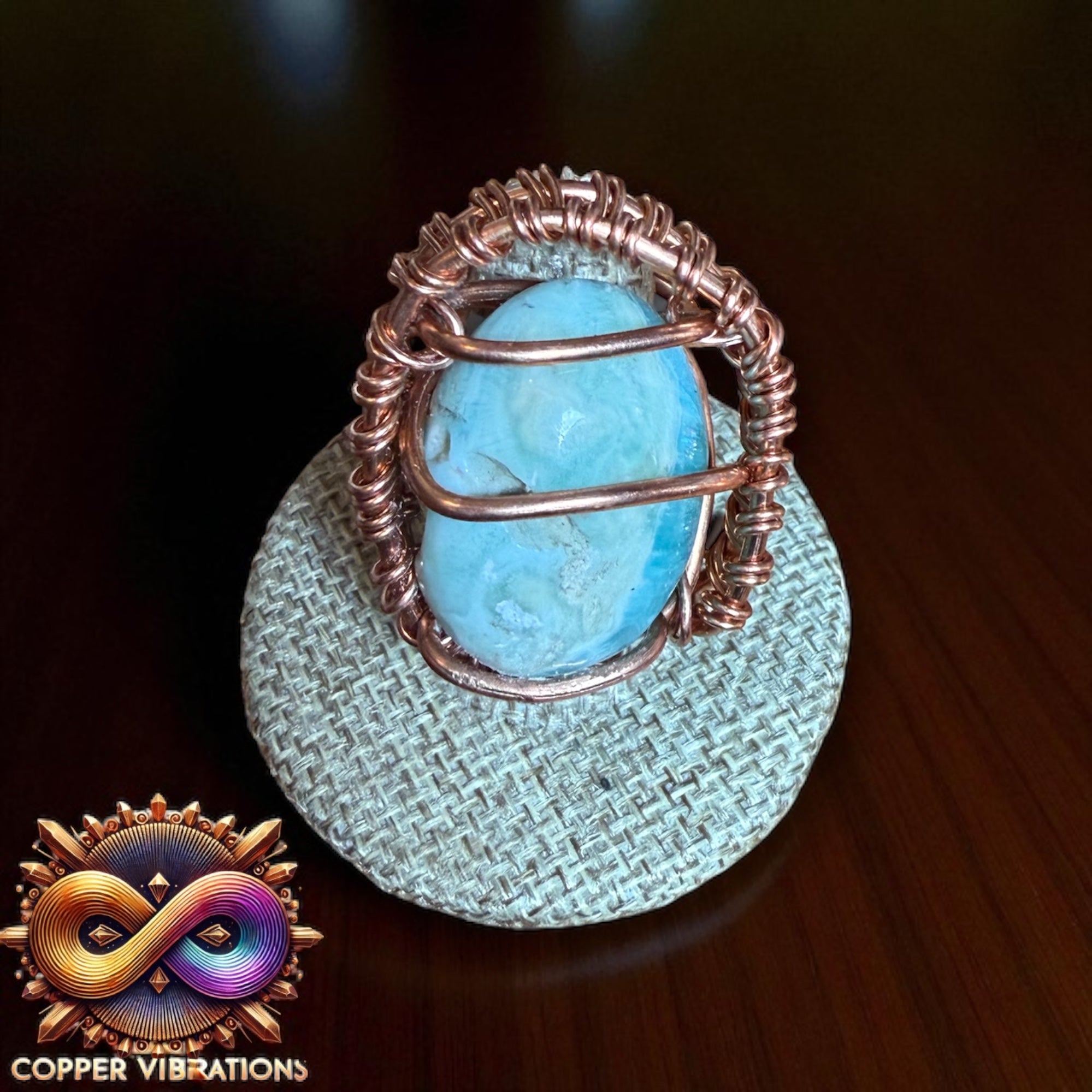 Caribbean Blue Calcite Ring