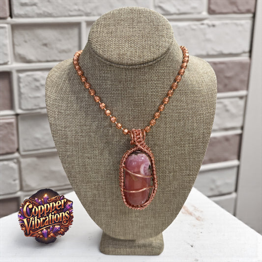 Pink Aragonite Capsule Chunky 24”Chain