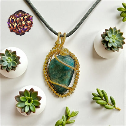 14K Gold-Filled Blue Apatite Pendant
