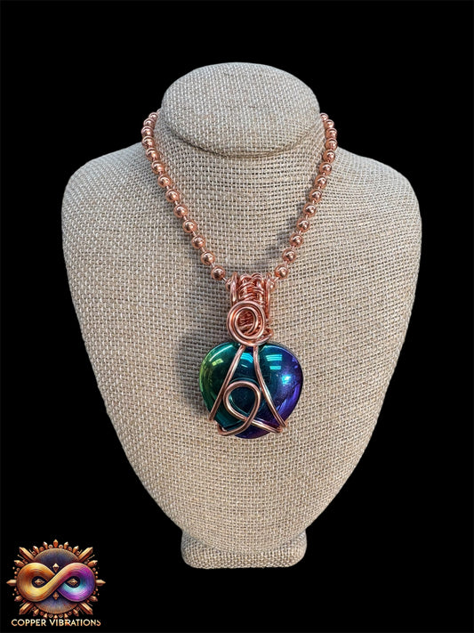 Rainbow Hematite Heart 24” Necklace