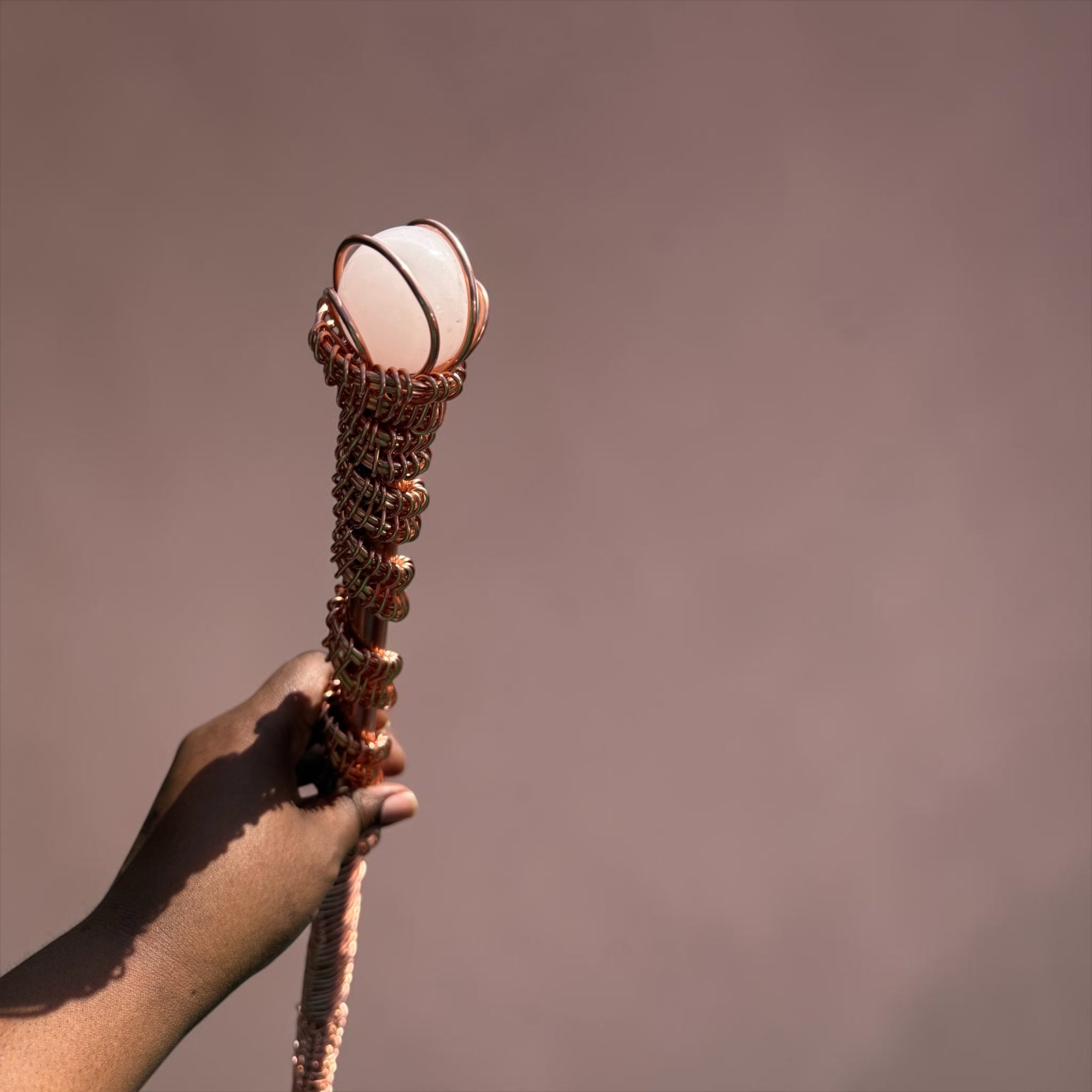 Copper Crystal Sphere Walking Cane