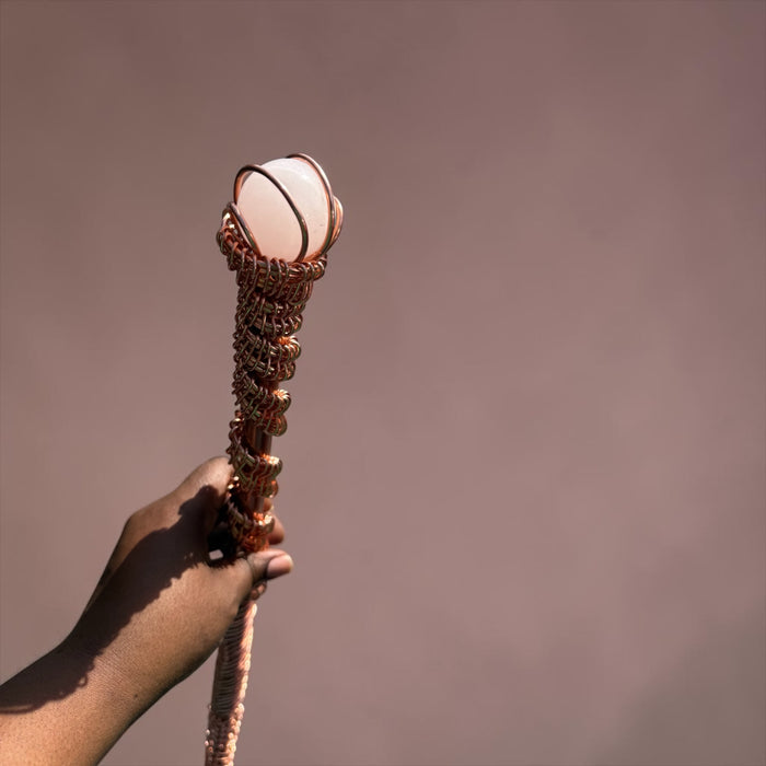 Copper Crystal Sphere Walking Cane