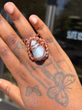 Gemstone Angelite Copper Ring