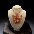 Honey Calcite Butterfly 24” Copper Necklace