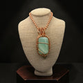 Pistachio Calcite Capsule 24” Copper Necklace