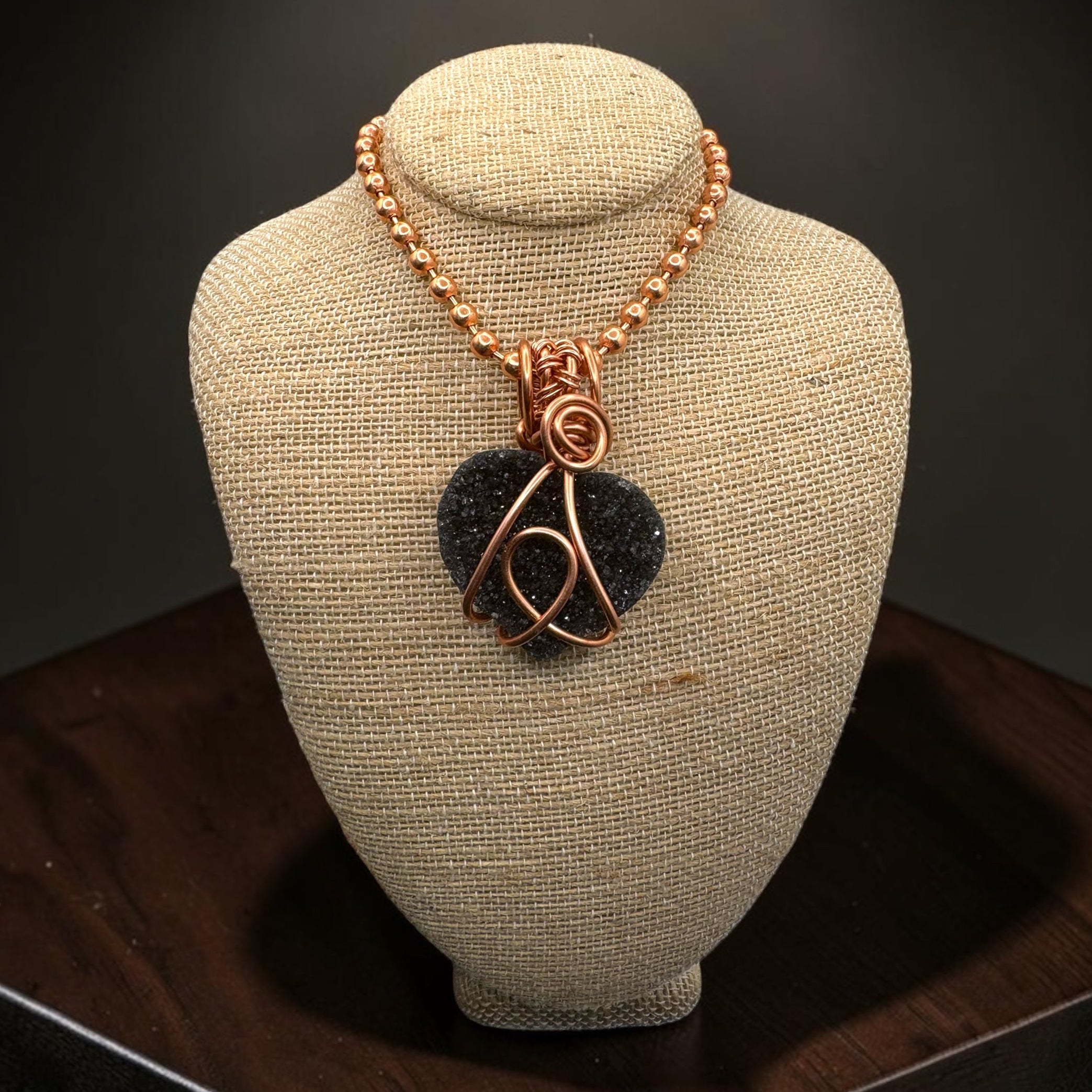 Black Amethyst Heart Necklace