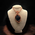 Black Onyx Leaf 24” Copper Necklace
