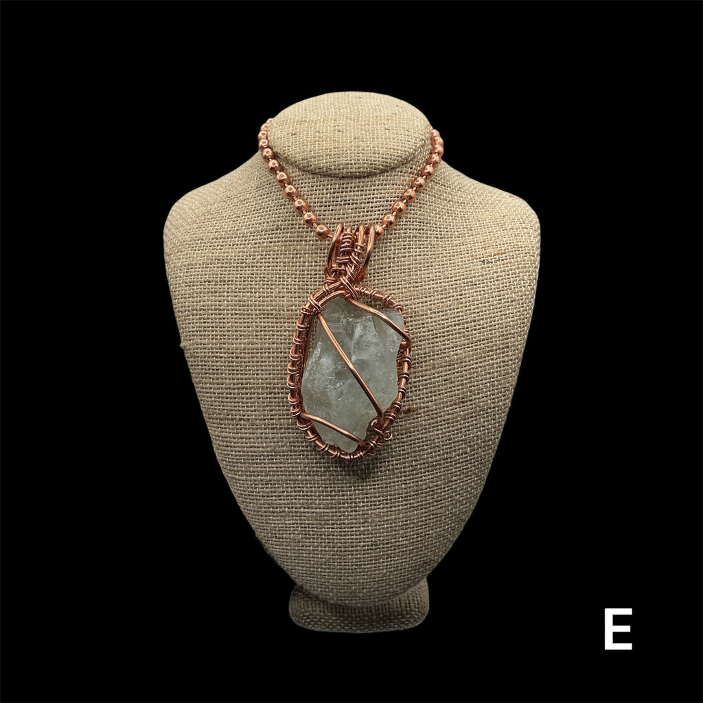 Raw Prasiolite Creativity Weave 24” Copper Necklace