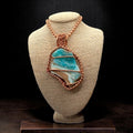 Caribbean Blue Calcite Shard 24” Copper Necklace