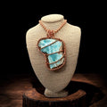 Caribbean Blue Calcite Shard 24” Copper Necklace