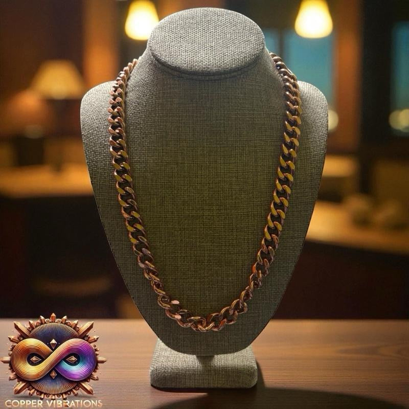 Copper Cuban Link Chain 24” Necklace