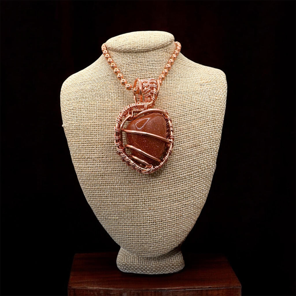 Goldstone Creativity Weave 24” Copper Necklace