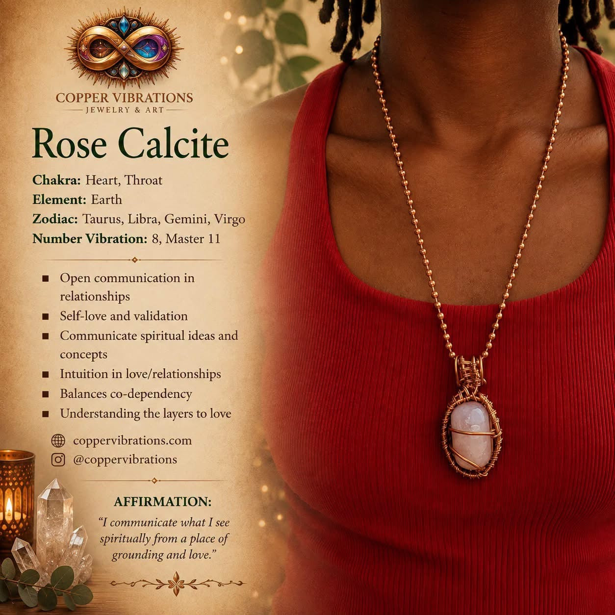 Rose Calcite Necklace