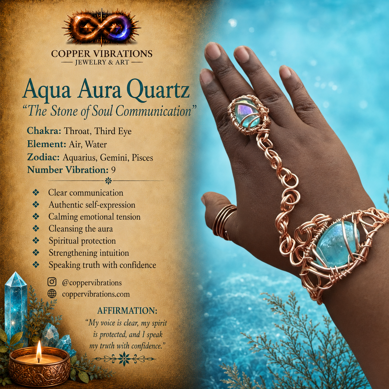 Gemstone Copper Freedom Bracelets