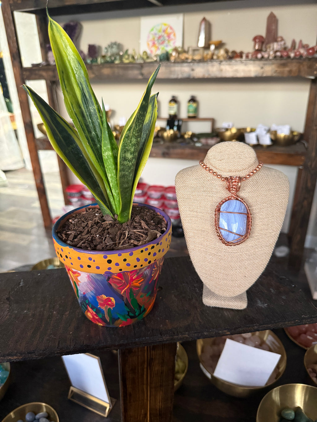 LARGE Blue Lace Agate Necklace
