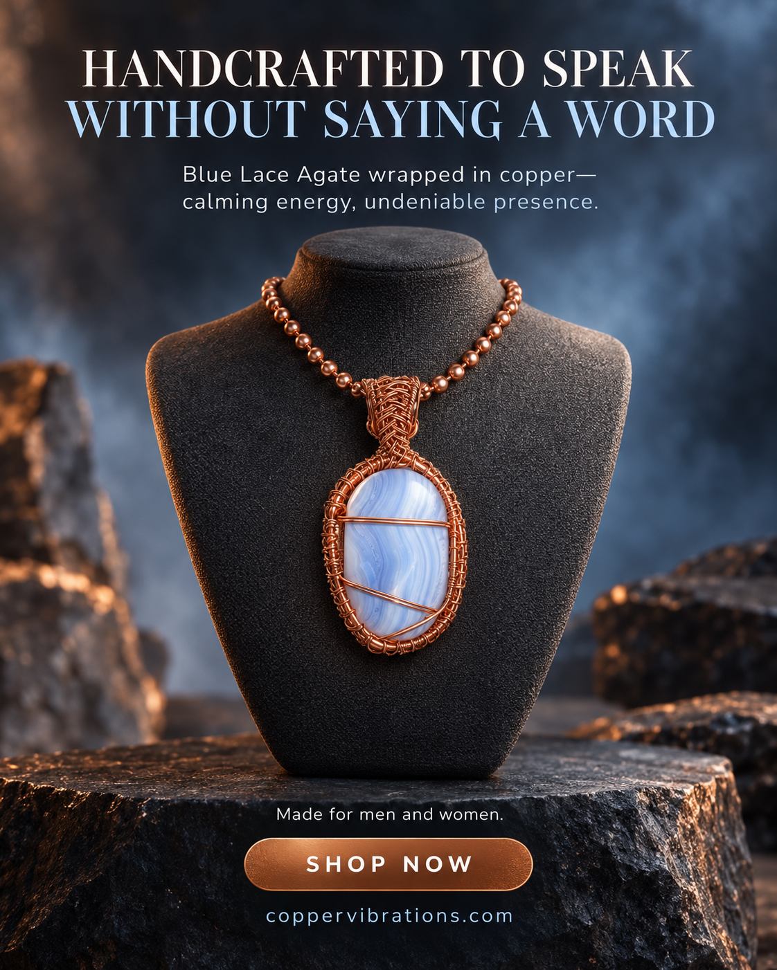 LARGE Blue Lace Agate Necklace