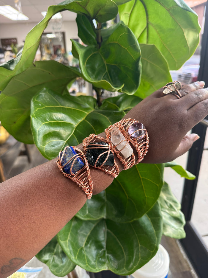 Copper Wrapped Gemstone Bracelets