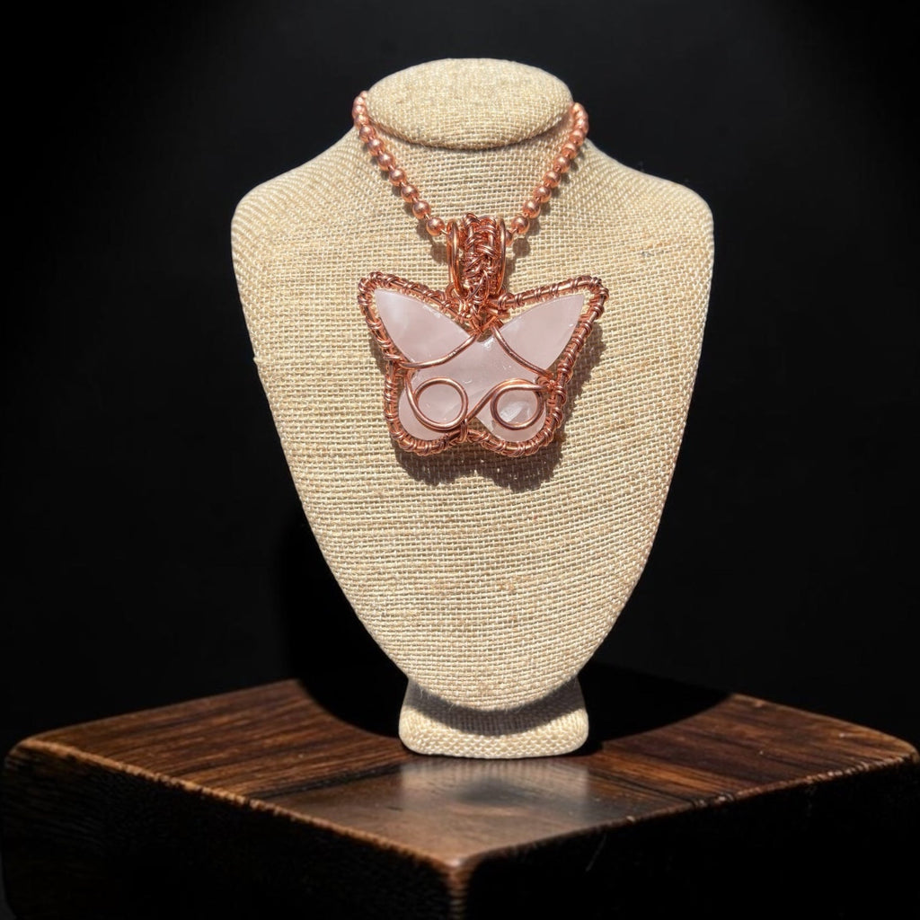 Gemstone Butterfly 24” Copper Necklaces