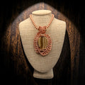Gemstone Leaf 24” Copper Necklaces