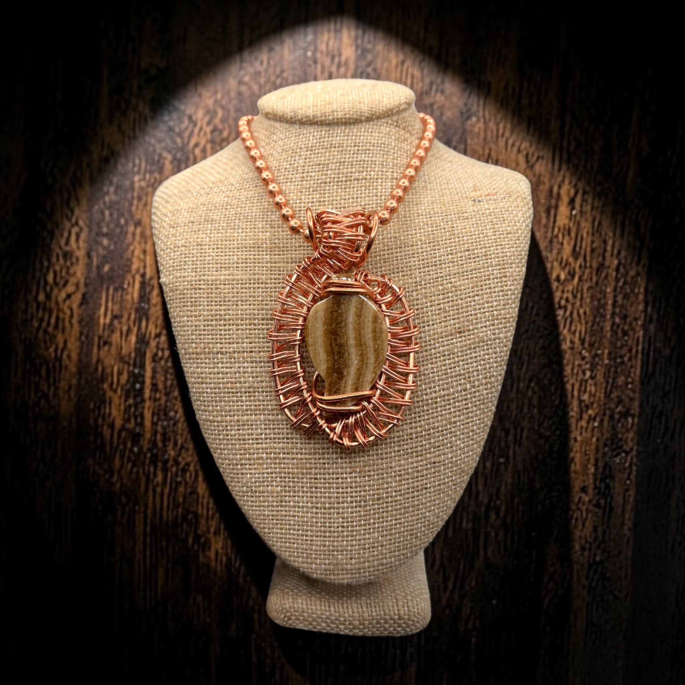 Gemstone Leaf 24” Copper Necklaces