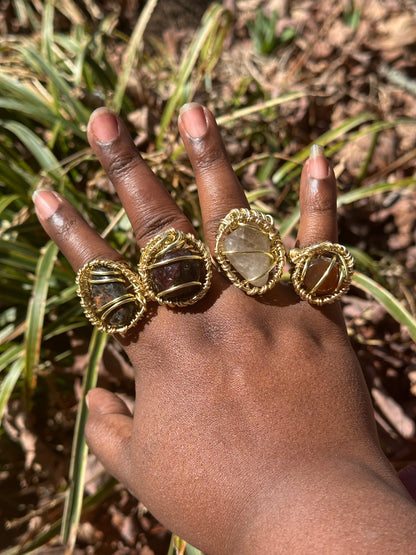 Brass Gemstone Rings