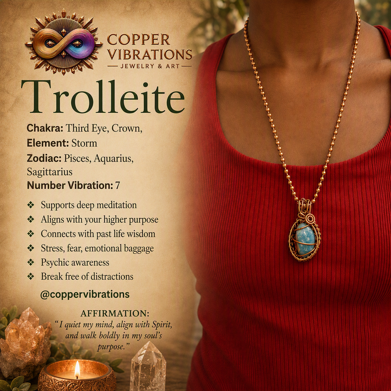 Trolleite Small Very Rare 24” Necklace