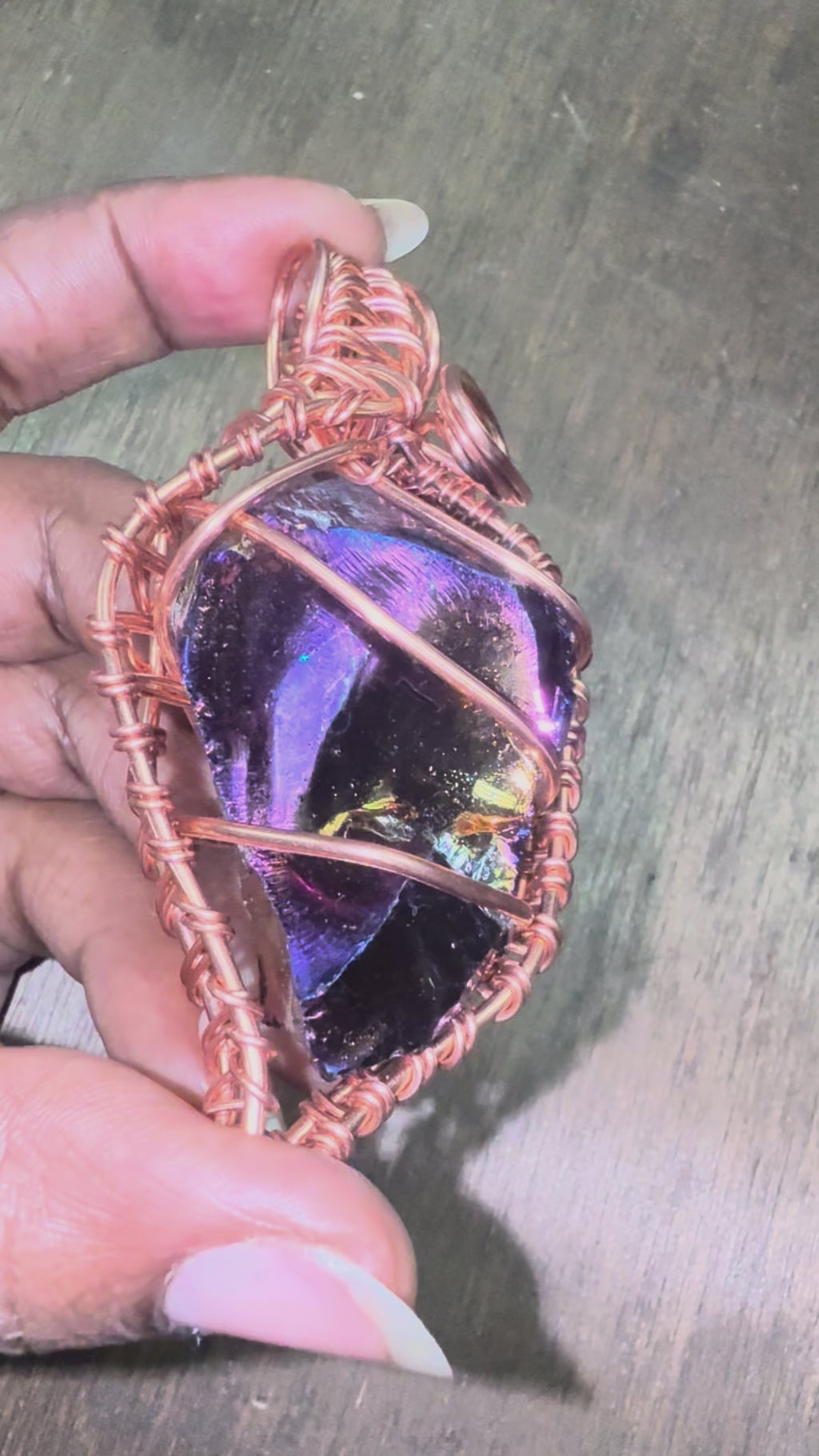 Titanium Obsidian 24” Copper Necklace